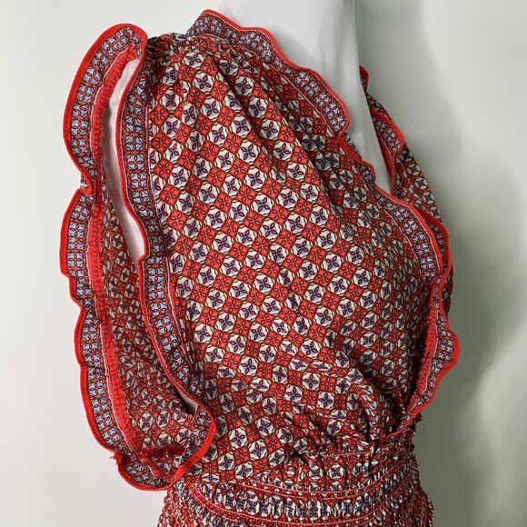 NWT Max Studio Women's Red Stretch Smock Maxi Dress Size XL - Picture 5 of 9